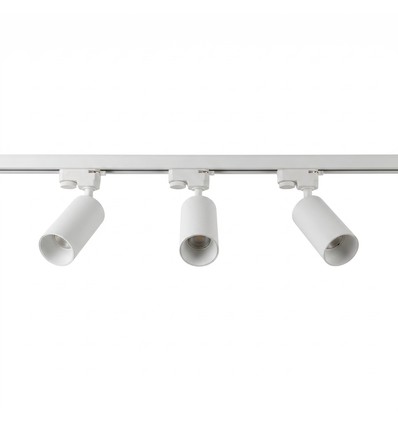 1-Fase BASIC spanningsrail set - 1m, Wit, 3-Spot, GU10, zonder lichtbron