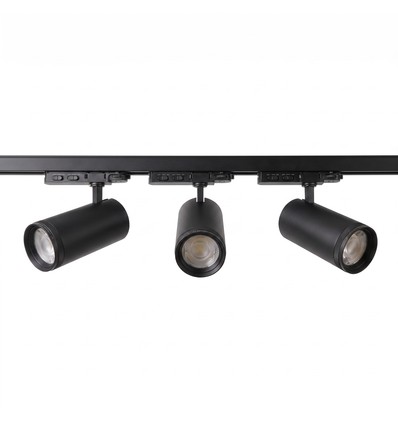3-Fase ZoomCCT railsysteem - 1m, zwart, 3 spots, incl. lichtbron