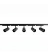 3-Fase ProCCT spanningsrail set - 2m, zwart, 5 spots, incl. lichtbron