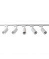 1-Fase BASIC spanningsrailset - 2m, Wit, 5 spots, GU10, excentief lichtbron