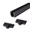 3-Fase PENDEL railsysteem - 1m, zwart, 2 lamphouders