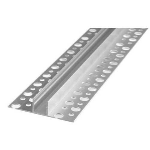 Aluminium profiel 13x13 voor tegels - 2 meter, aluminium, inclusief melkachtig wit cover