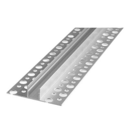 Aluminium profiel 13x13 voor tegels - 2 meter, aluminium, inclusief melkachtig wit cover