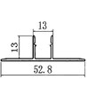 Aluminium profiel 13x13 voor tegels - 2 meter, aluminium, inclusief melkachtig wit cover