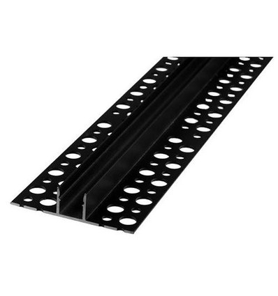Aluminium profiel 13x13 voor tegels - 2 meter, zwart, inclusief zwarte cover