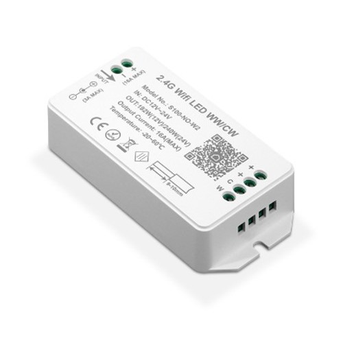 WiFi CCT-controller - Tuya Smart/Smart Life, zonder afstandsbediening, compatibel met Google Home/Alexa, 12V (120W), 24V (240W)