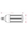 E27/E40 50W VEGA50 LED-lamp - Melkglas, warm wit