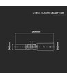 V-Tac verstelbare beugel voor straatlampen - Ø62mm / Ø60mm