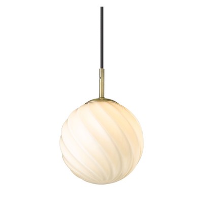 Halo Design - Twist hanglamp, Bal Ø15 Opal / Messing