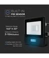 10W LED-breedstraler - IP65, met sensor, Samsung LED-chip