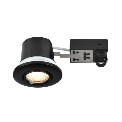 Nordlux GU10 inbouwspot Umberto - Zwart, IP44, geschikt voor isolatie