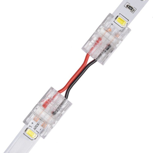 Slanke connector met kabel voor LED-strip - 8mm, enkelkleurig, IP20, 5V-24V