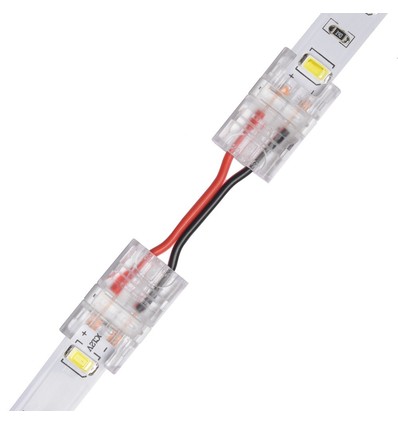 Slanke connector met kabel voor LED-strip - 8mm, enkelkleurig, IP20, 5V-24V