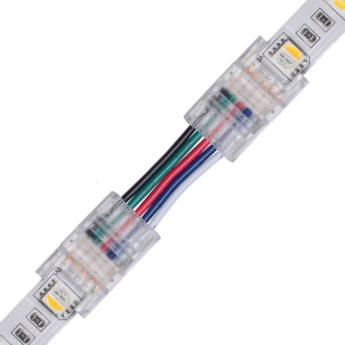 Slanke connector met kabel voor LED-strip - 10mm, RGBW, IP20, 5V-24V