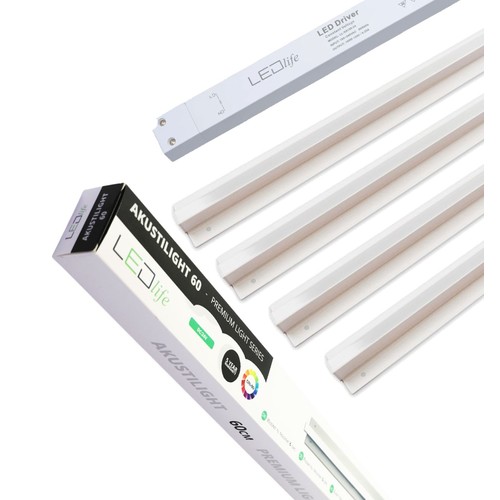 Troldtekt LED dimbare railset 4x120 cm - Verzonken, Triac dimbaar