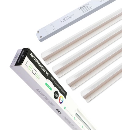 Troldtekt LED dimbare railset 4x120 cm - Verzonken, Triac dimbaar