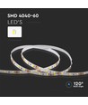 5m 8W/m LED-strip - 12V DC, 60 LED's per meter