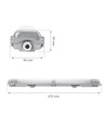 60cm 18W Limea T8 LED dubbel armatuur - IP65 waterdicht, incl. 2x9W LED buizen