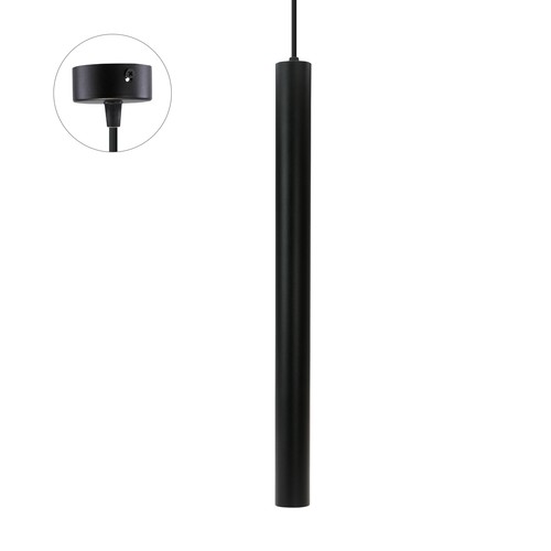 CHLOE Slim GU11/MR11 Pendel Basis 250V IP20 40x500+1m Kabel, Zwart, Verstelbare Stralingshoek, Zonder Lichtbron