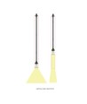 3-fase GU11/MR11 CHLOE SLIM hanglamp - Zonder lichtbron, 250V, IP20, 40x50cm+1m draad, Zwart