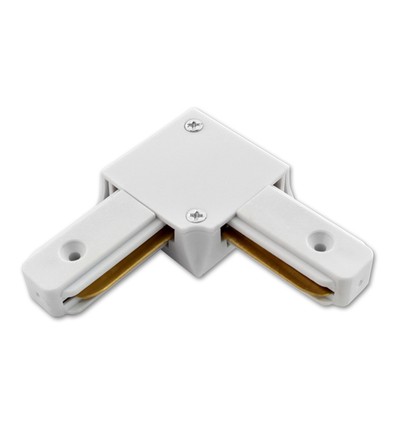Outlet: 1-fase rail 230V, 90 graden hoek Wit