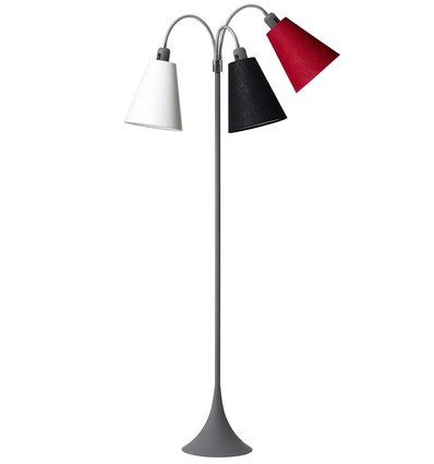 E27 TRAFIK vloerlamp, Nielsen Light - Grijs - Wit, zwart, rood