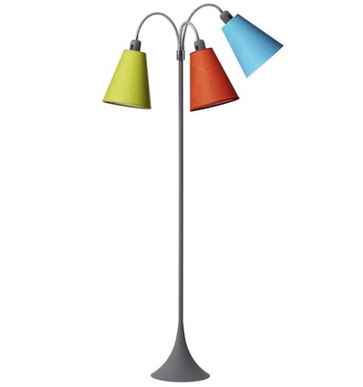 E27 TRAFIK vloerlamp, Nielsen Light - Grijs - Oranje, turkoois, lime