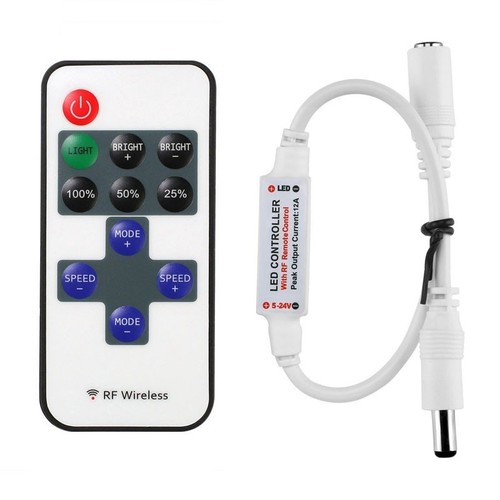 Draadloze dimmer met afstandsbediening - RF draadloos, geheugenfunctie, 12V (30W)