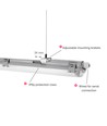120cm Limea T8 LED-armatuur, doorbedraad - Voor 2x 120cm LED-buizen, IP65 waterdicht