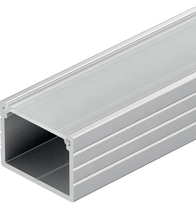 Alu profiel 18x13 voor IP65 & IP68 LED strip - Breed, 1m, incl. matte cover en clips, geanodiseerd
