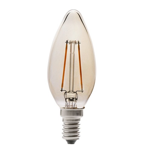 E14 4W LED-kaarslamp - Filament, rookglas, extra warm
