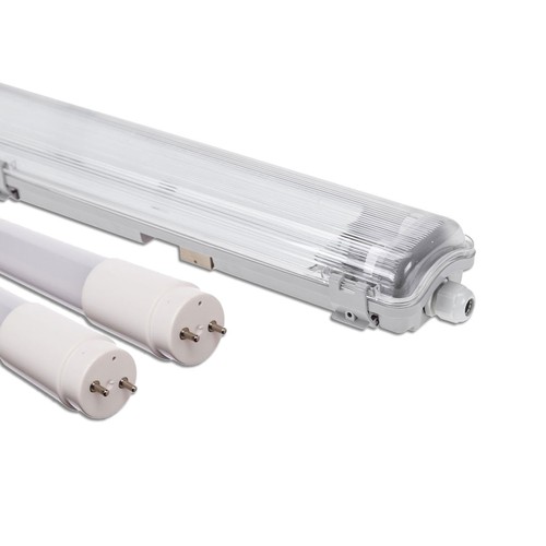 120cm Armatuur + 2x LED buis T8 - IP65, doorvoerbedraad