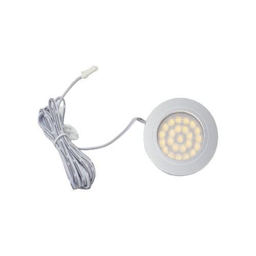 2,2W Ø6,8cm RecoTouch meubelspot inbouw - 12V DC, Zaagmaat: Ø6 cm, Afmetingen: Ø6,8 cm, Touch, geborsteld staal
