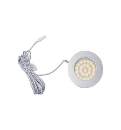 2,2W Ø6,8cm RecoTouch meubelspot inbouw - 12V DC, Zaagmaat: Ø6 cm, Afmetingen: Ø6,8 cm, Touch, geborsteld staal