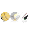 5m 8W per meter Paars 8x16 Neon Flex LED - 12V DC, IP67