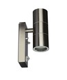 GU10 Wandlamp up/down met sensor - IP44 buiten, roestvrij staal, zonder lichtbron