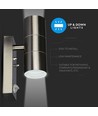 GU10 Wandlamp up/down met sensor - IP44 buiten, roestvrij staal, zonder lichtbron