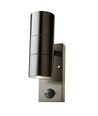 GU10 Wandlamp up/down met sensor - IP44 buiten, roestvrij staal, zonder lichtbron