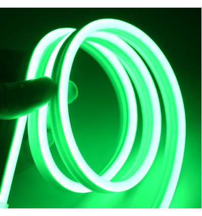 5m 8W/m Groen 8x16 Neon Flex LED - 12V DC, IP67