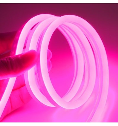 5m 8W per meter Roze 8x16 Neon Flex LED - 12V DC, IP67