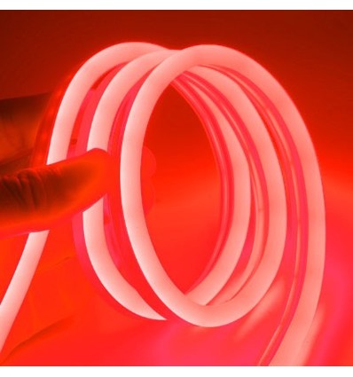 5m 8W/m Rood 8x16 Neon Flex LED - 12V DC, IP67