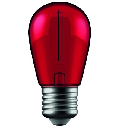 E27 1W LED kogellamp - Rood, kooldraad