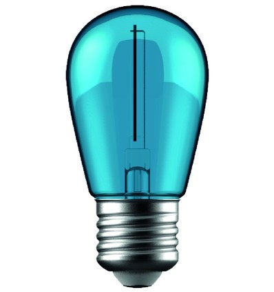 E27 1W LED kogellamp - Blauw, filament