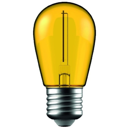 E27 1W LED kogellamp - Geel, kooldraad