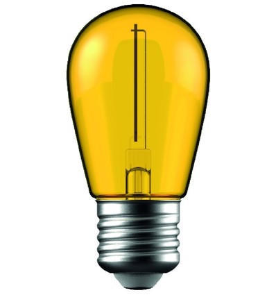 E27 1W LED kogellamp - Geel, kooldraad
