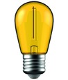 E27 1W LED kogellamp - Geel, kooldraad