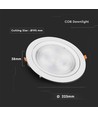 V-Tac 30W LED inbouwspot - Gat: Ø19,5 cm, Afmetingen: Ø22,5 cm, 3,8 cm hoog, Samsung LED-chip, 230V