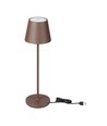V-Tac oplaadbare tafellamp, draadloos - Cortenkleurig, IP54 buiten tafellamp, touch dimbaar, model mini