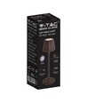 V-Tac oplaadbare tafellamp, draadloos - Cortenkleurig, IP54 buiten tafellamp, touch dimbaar, model mini