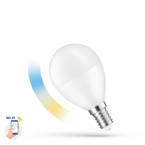 E14 5W Smart Home LED-lamp - P45, Tuya/Smart Life, werkt met Google Home, Alexa en smartphones, CCT